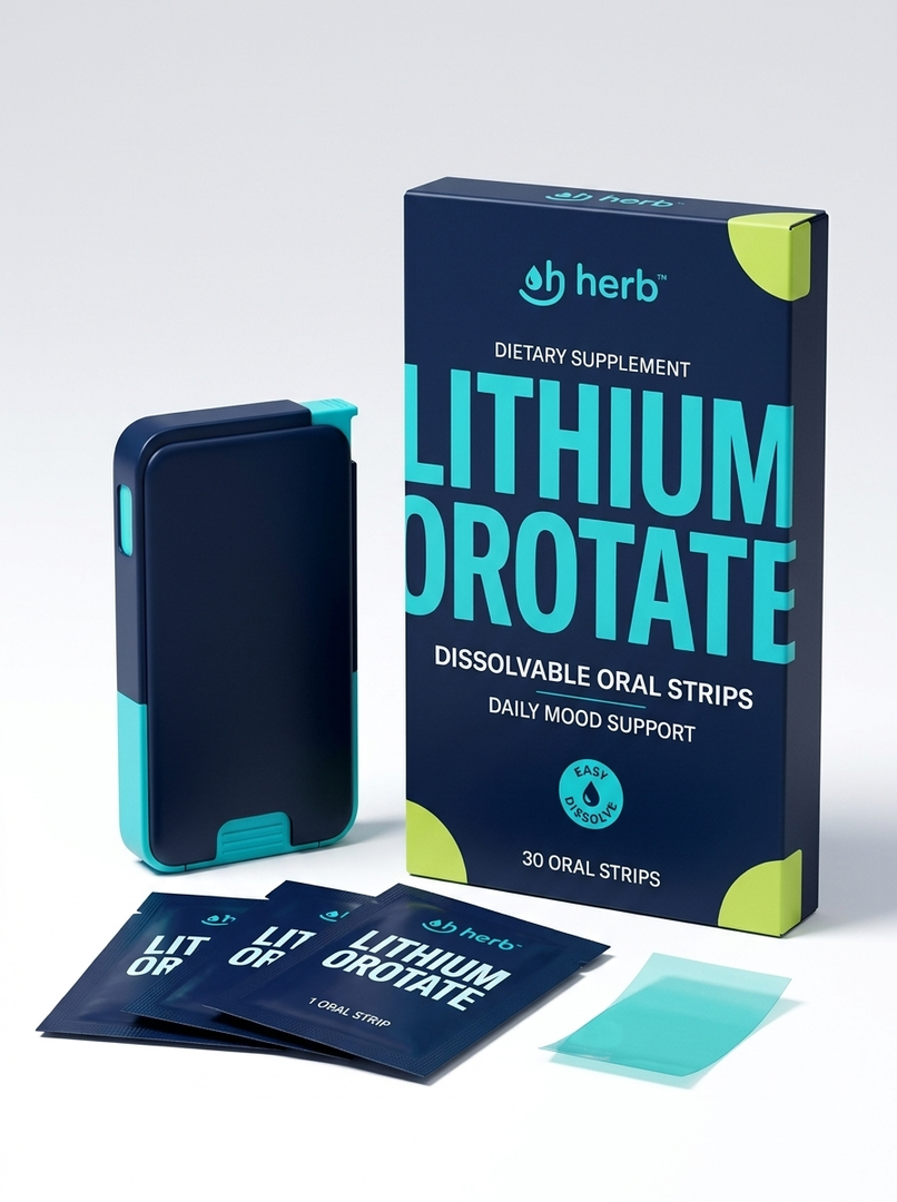 Lithium Orotate Dissolvable Oral Strips – Daily Mood + Emotional Wellness Support – Made in US